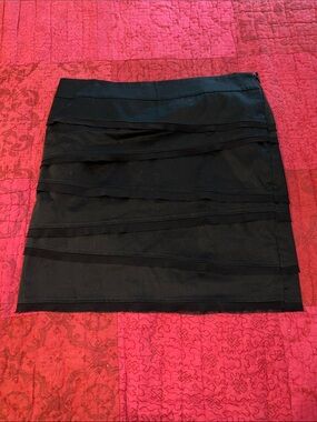 White House Black Market Black Layered Mini Skirt